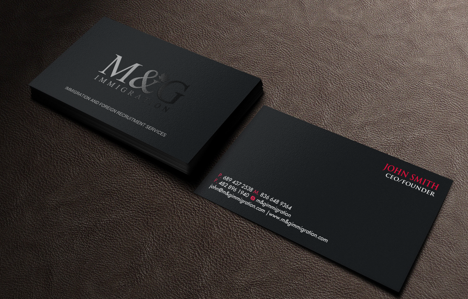 Business Card Design by chandrayaan.creative for M&G Immigration | Design #17906170