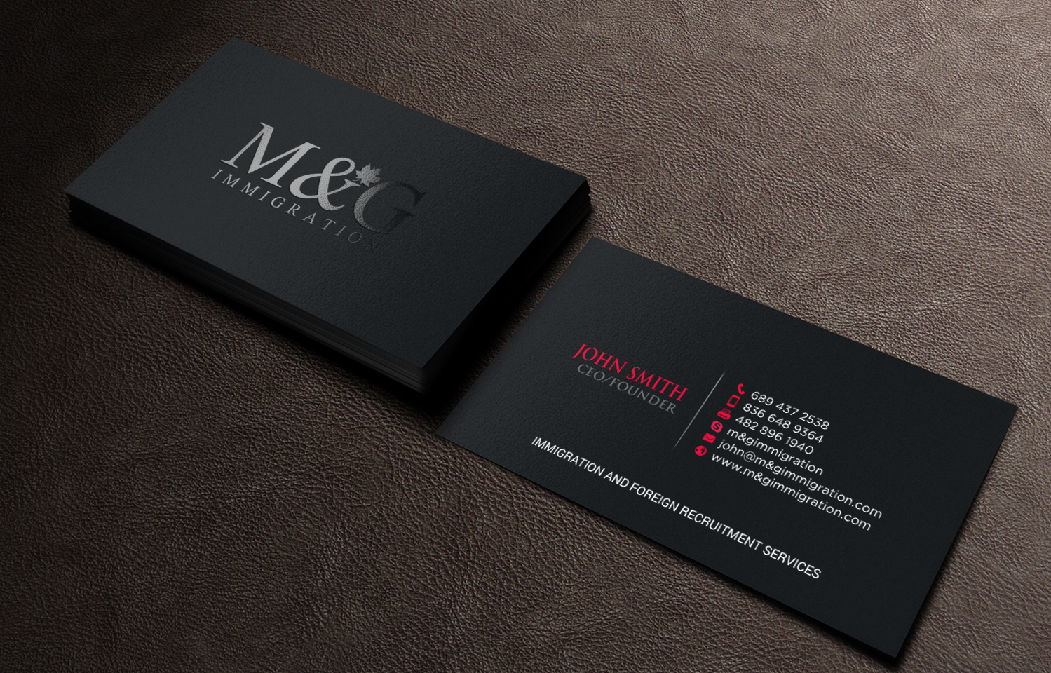 Business Card Design by chandrayaan.creative for M&G Immigration | Design #17906172