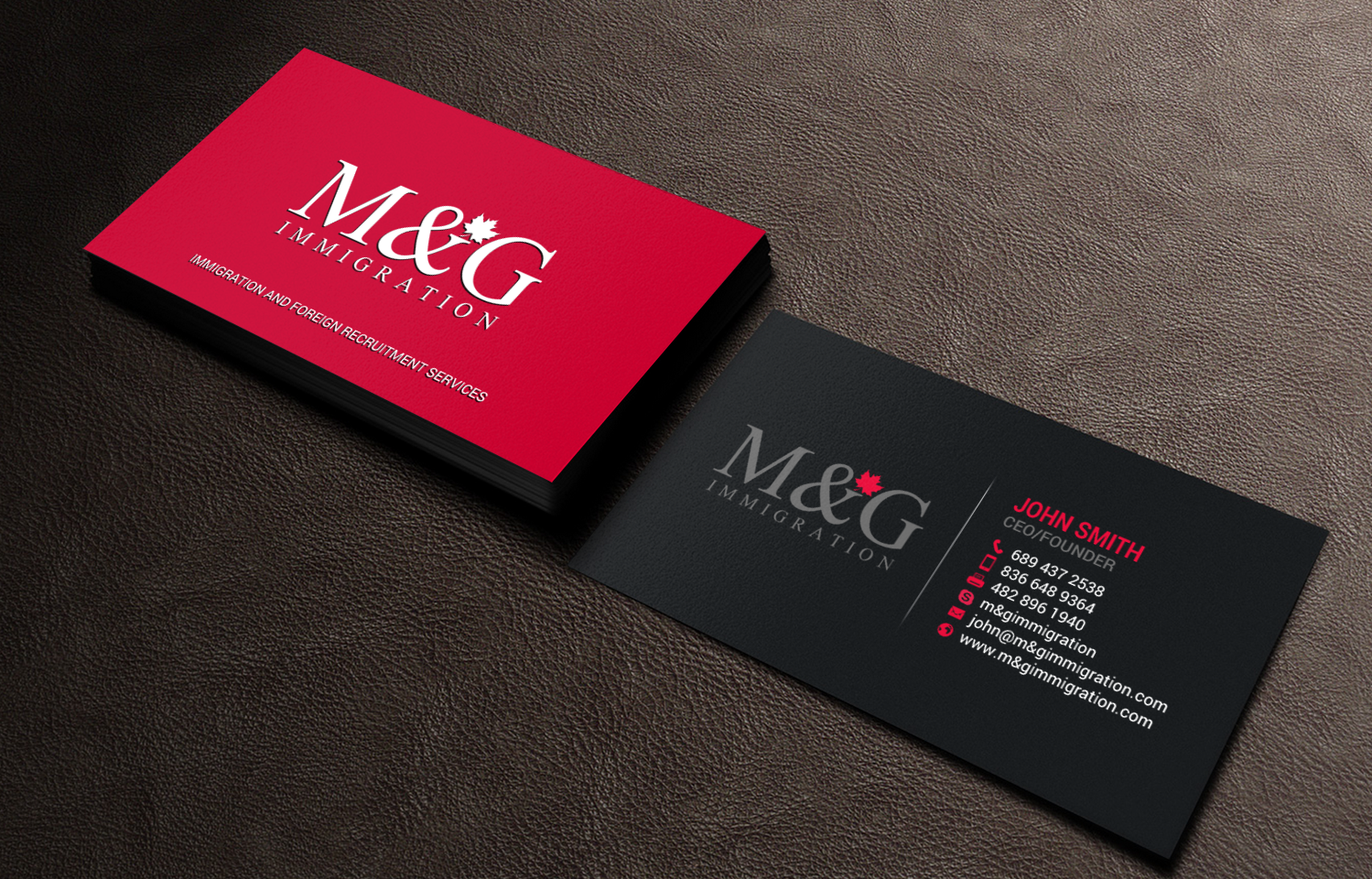 Business Card Design by chandrayaan.creative for M&G Immigration | Design #17906258
