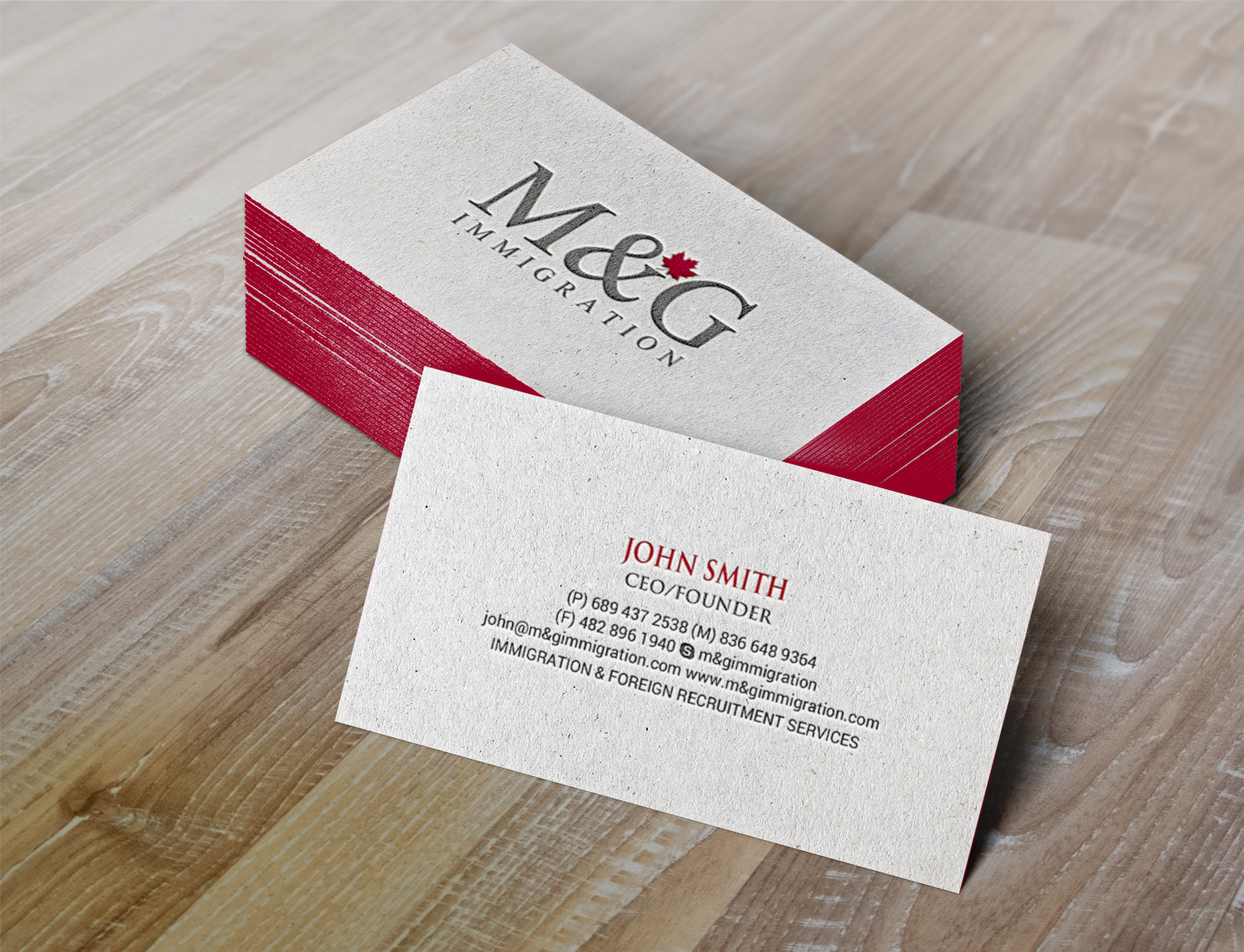 Diseño de Tarjeta de Presentación por chandrayaan.creative para M&G Immigration | Diseño #17906331