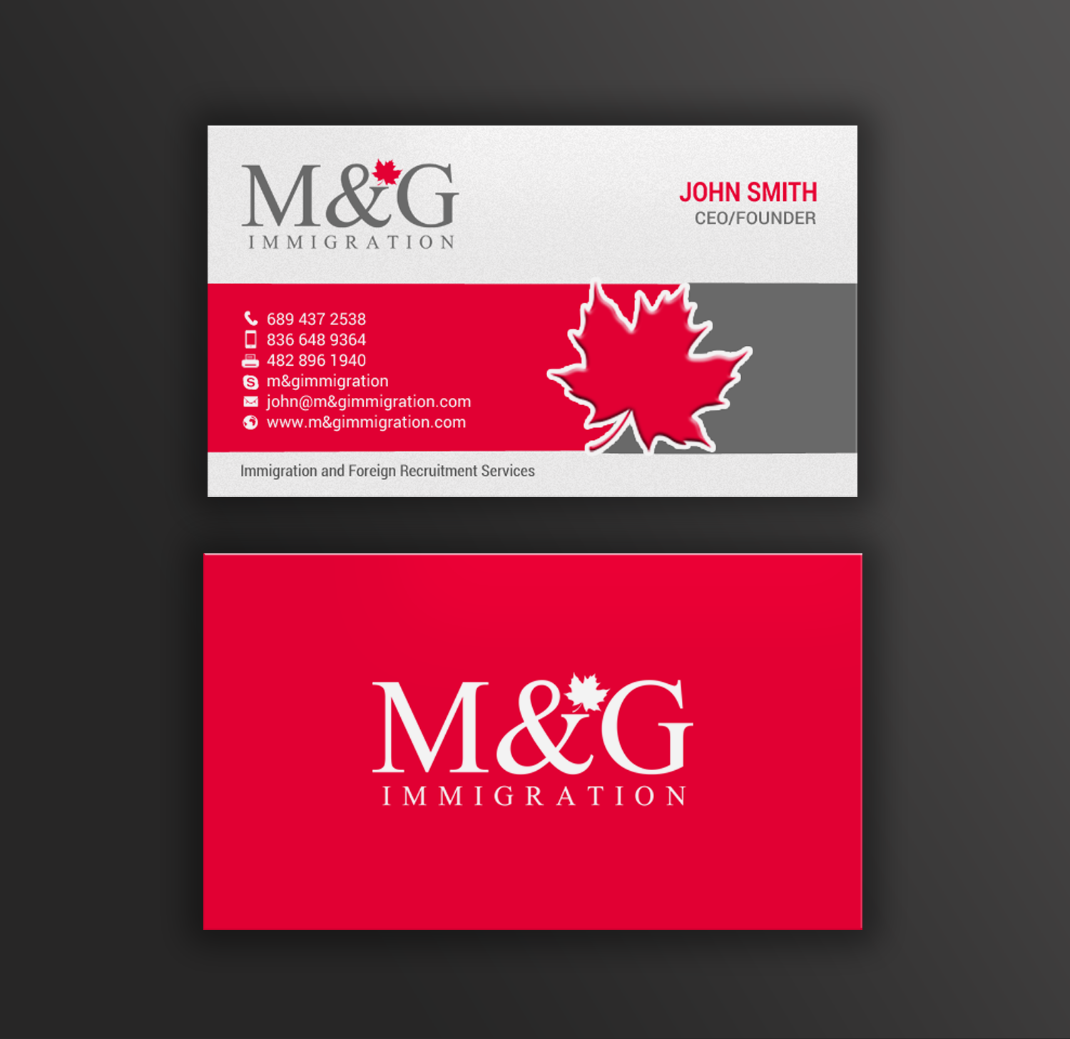 Design de Carte de Visite par chandrayaan.creative pour M&G Immigration | Design #17906423