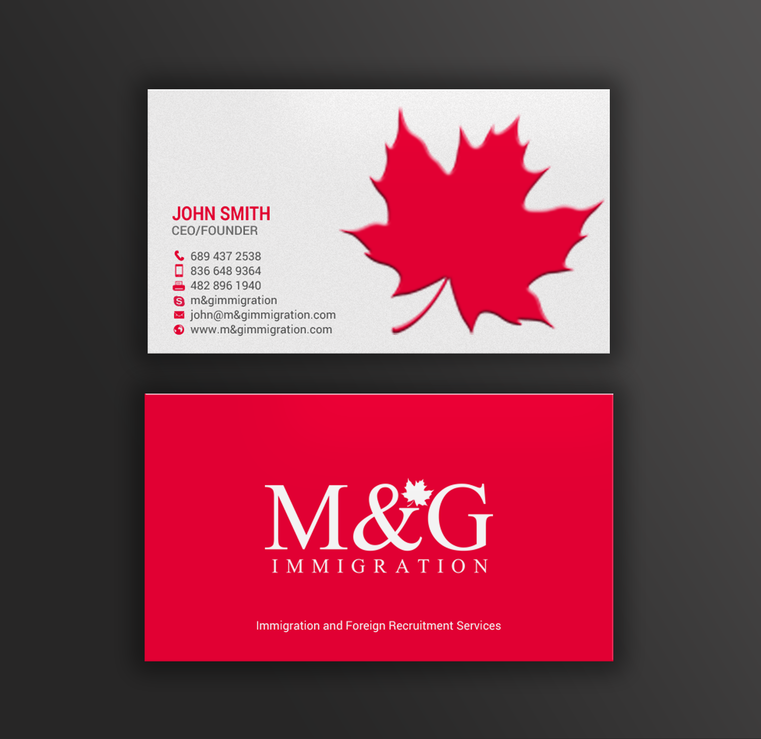 Design de Carte de Visite par chandrayaan.creative pour M&G Immigration | Design #17906424