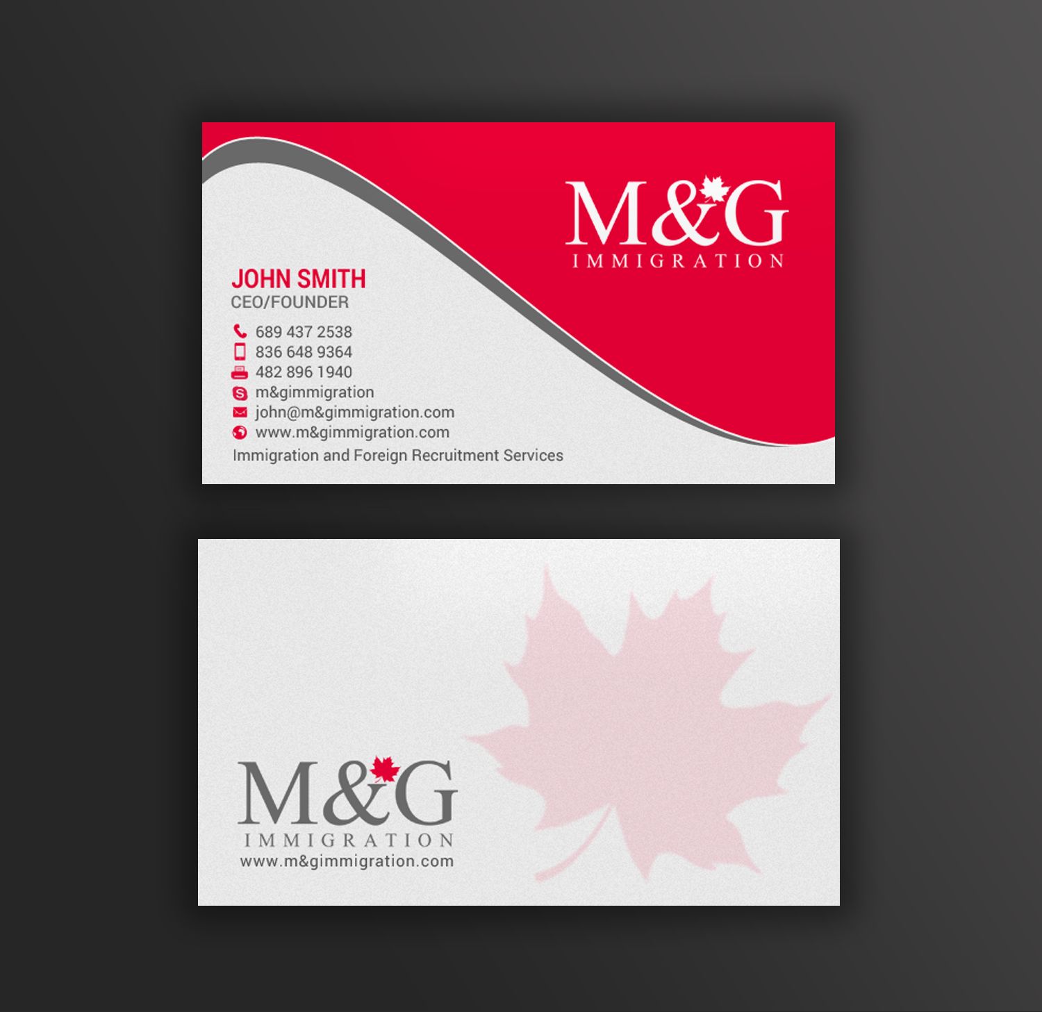 Design de Carte de Visite par chandrayaan.creative pour M&G Immigration | Design #17906426