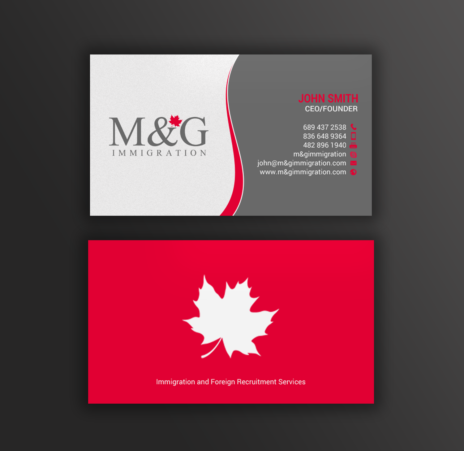 Design de Carte de Visite par chandrayaan.creative pour M&G Immigration | Design #17906427