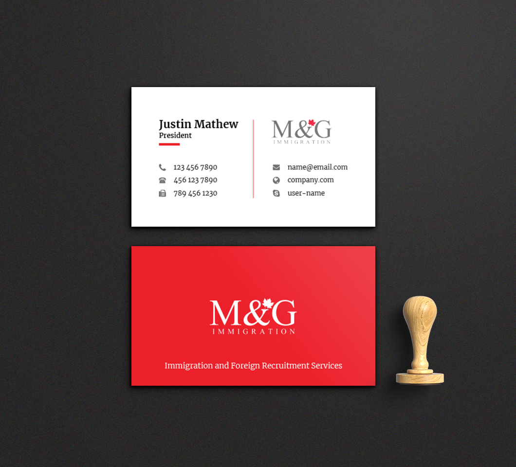 Business Card Design by sakkhor for M&G Immigration | Design #17907746