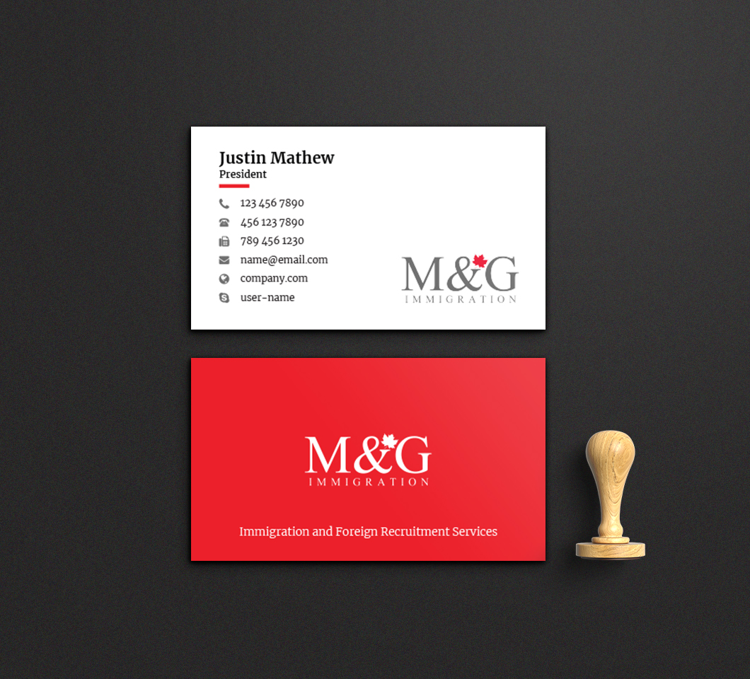 Business Card Design by sakkhor for M&G Immigration | Design #17907798