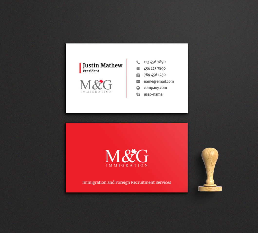 Business Card Design by sakkhor for M&G Immigration | Design #17907877