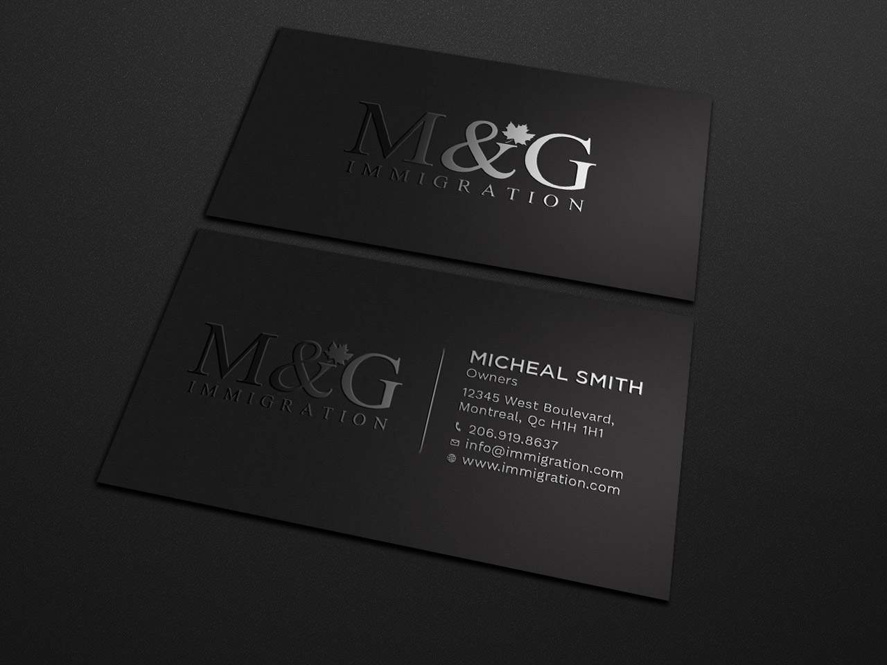 Business Card Design by Tripti Ranjan Gain for M&G Immigration | Design #17902379