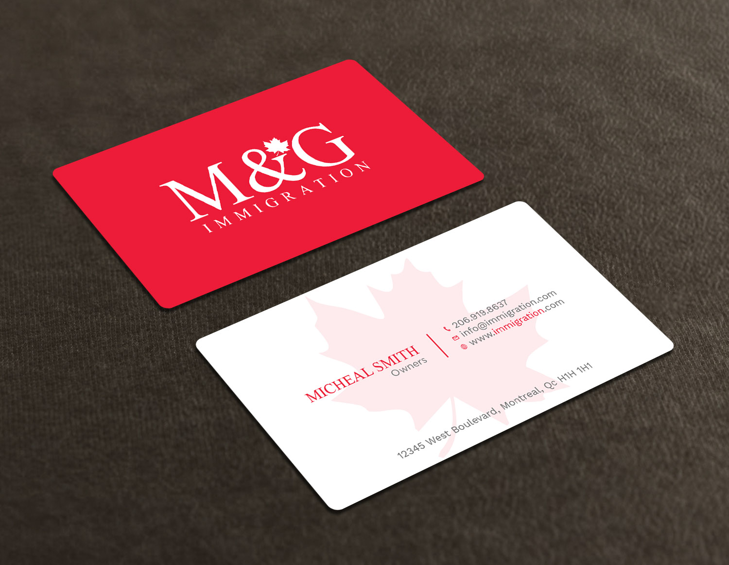 Visitenkarten-Design von Tripti Ranjan Gain für M&G Immigration | Design #17907161