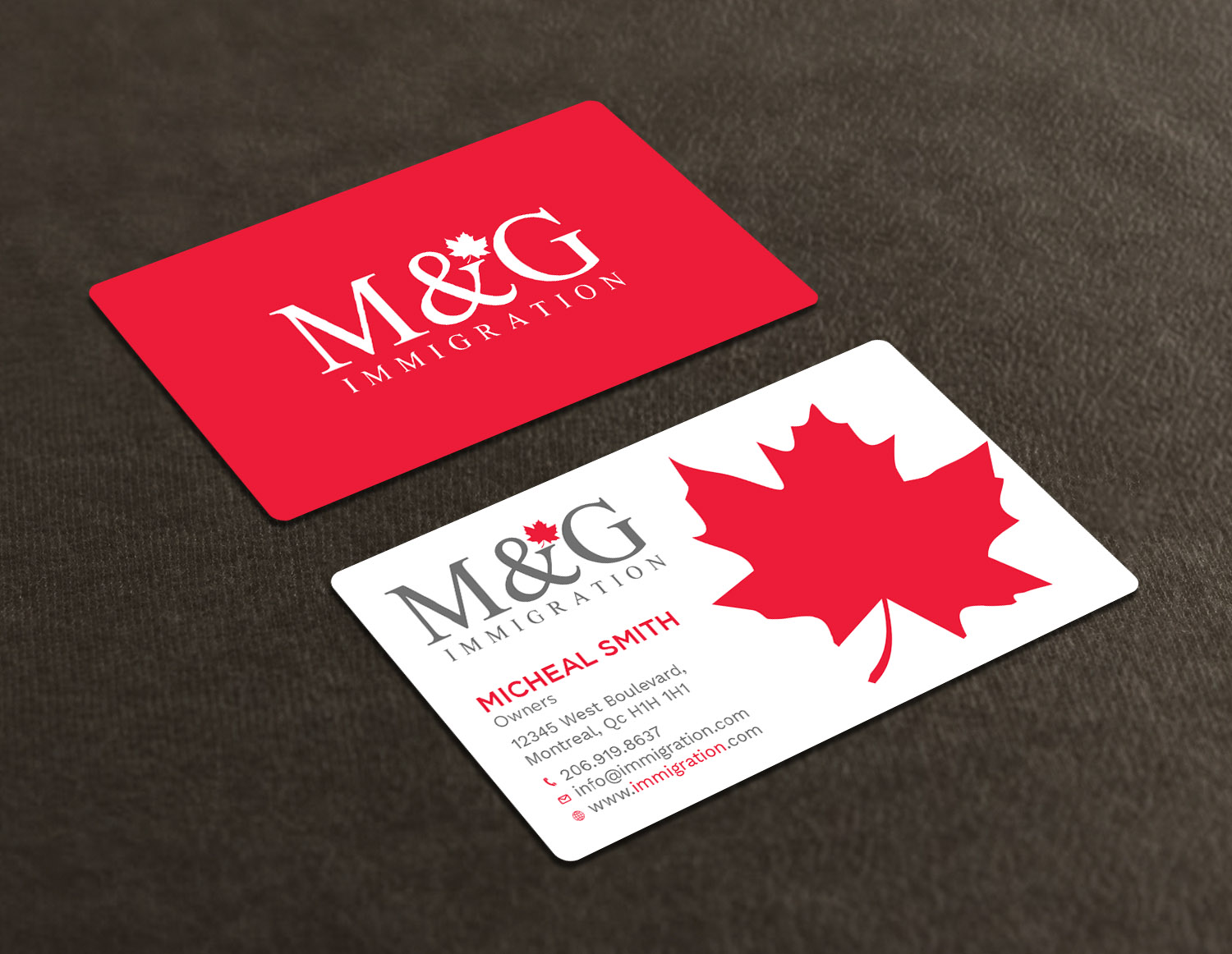 Visitenkarten-Design von Tripti Ranjan Gain für M&G Immigration | Design #17907173