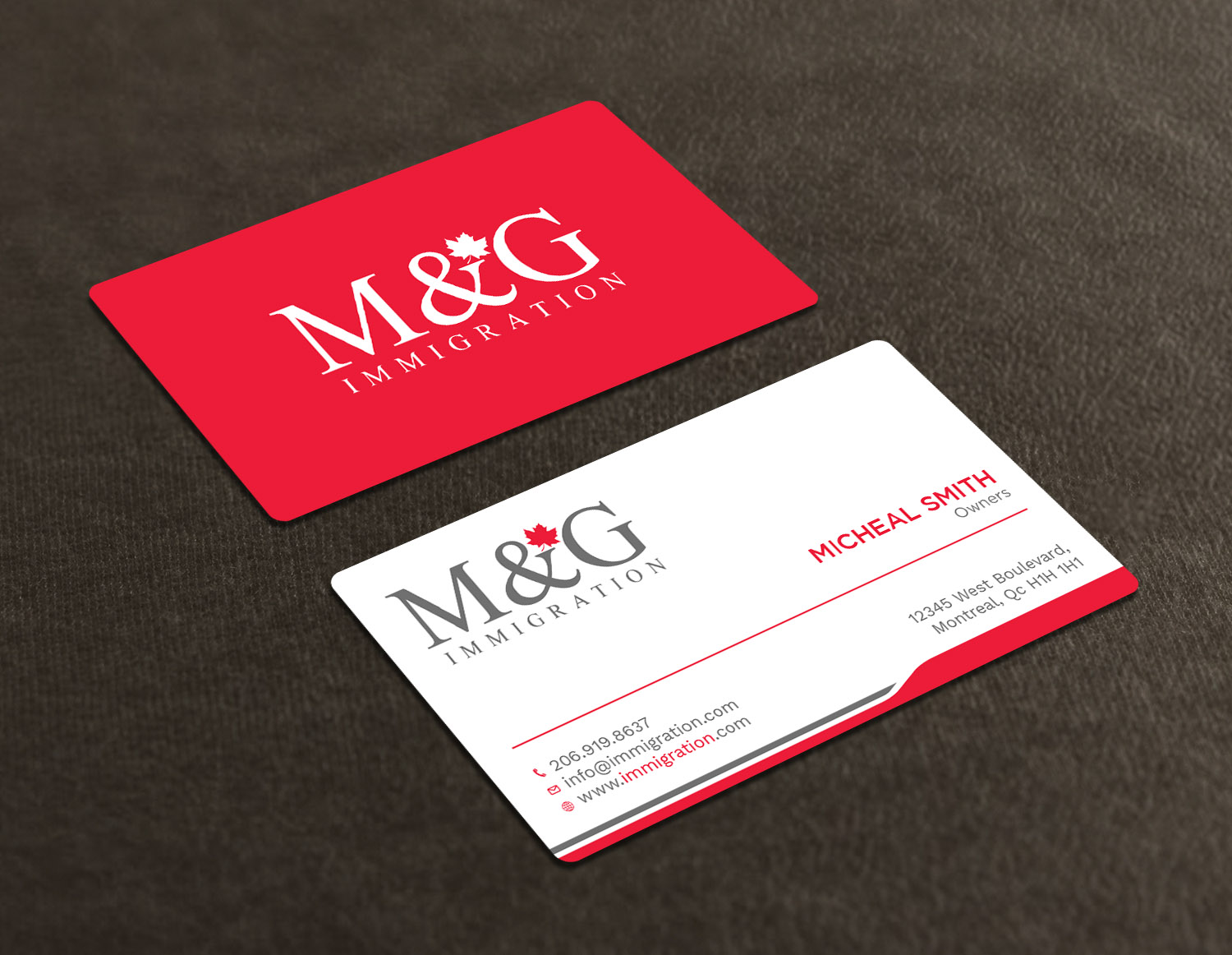 Visitenkarten-Design von Tripti Ranjan Gain für M&G Immigration | Design #17907181