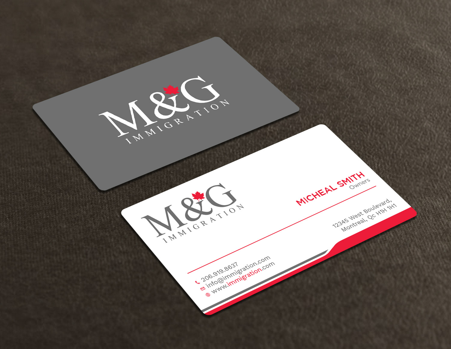 Visitenkarten-Design von Tripti Ranjan Gain für M&G Immigration | Design #17907182