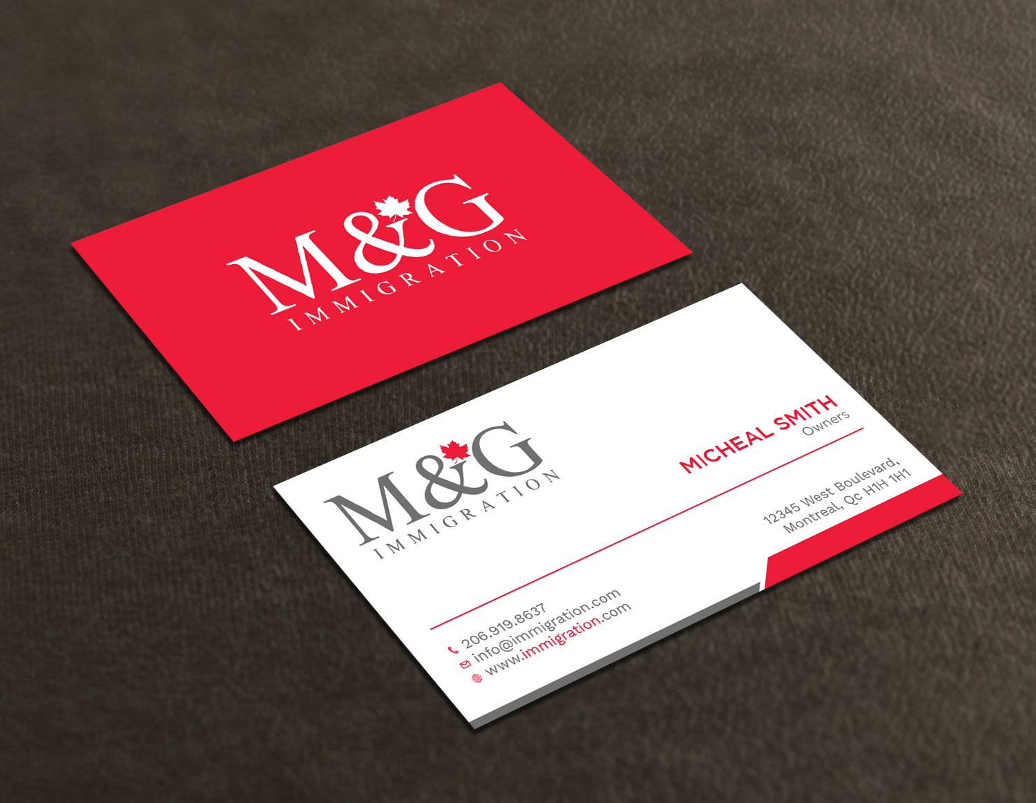 Visitenkarten-Design von Tripti Ranjan Gain für M&G Immigration | Design #17907185