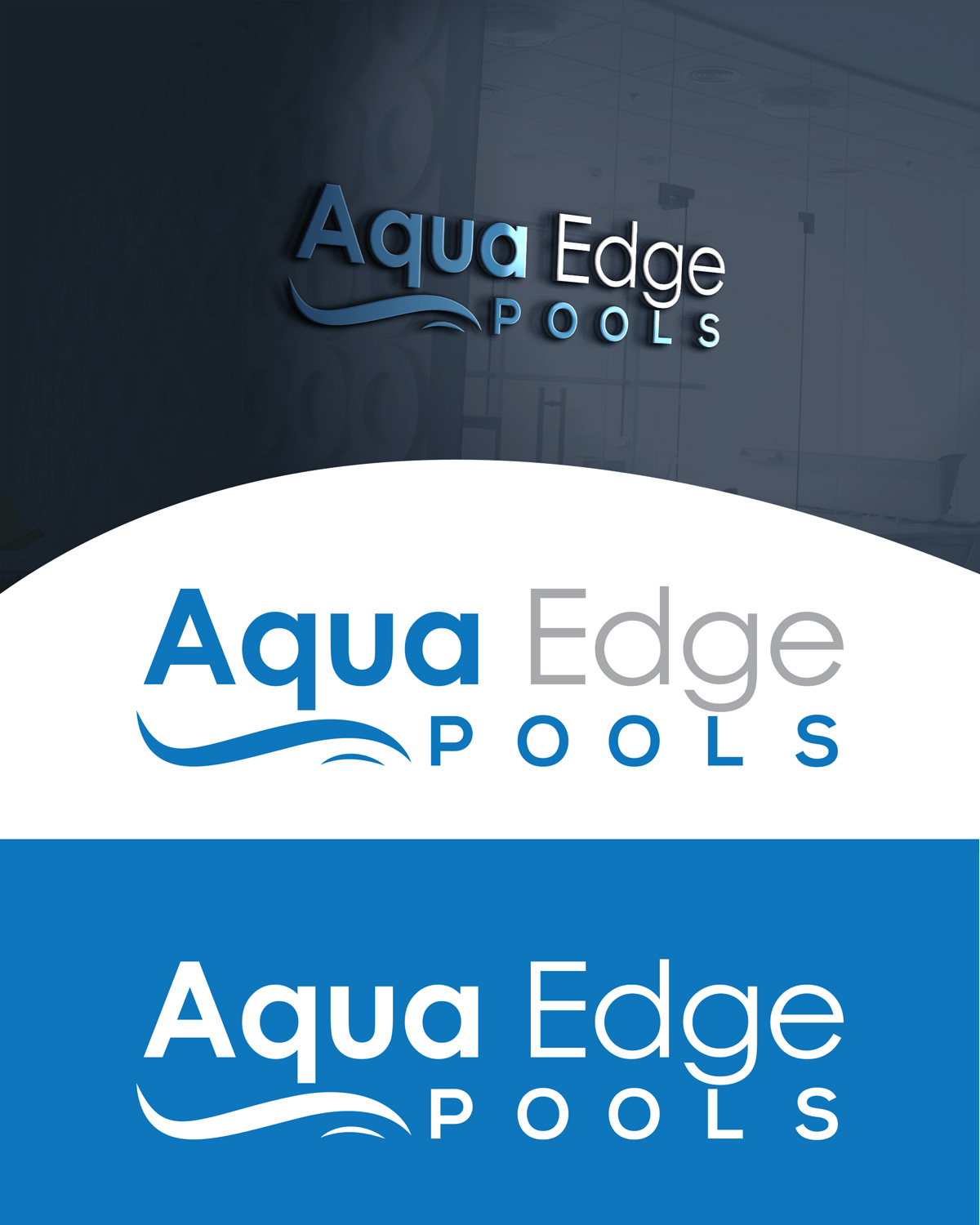 Logo Design by A S design @ for Aqua Edge Pools | Design #17961608
