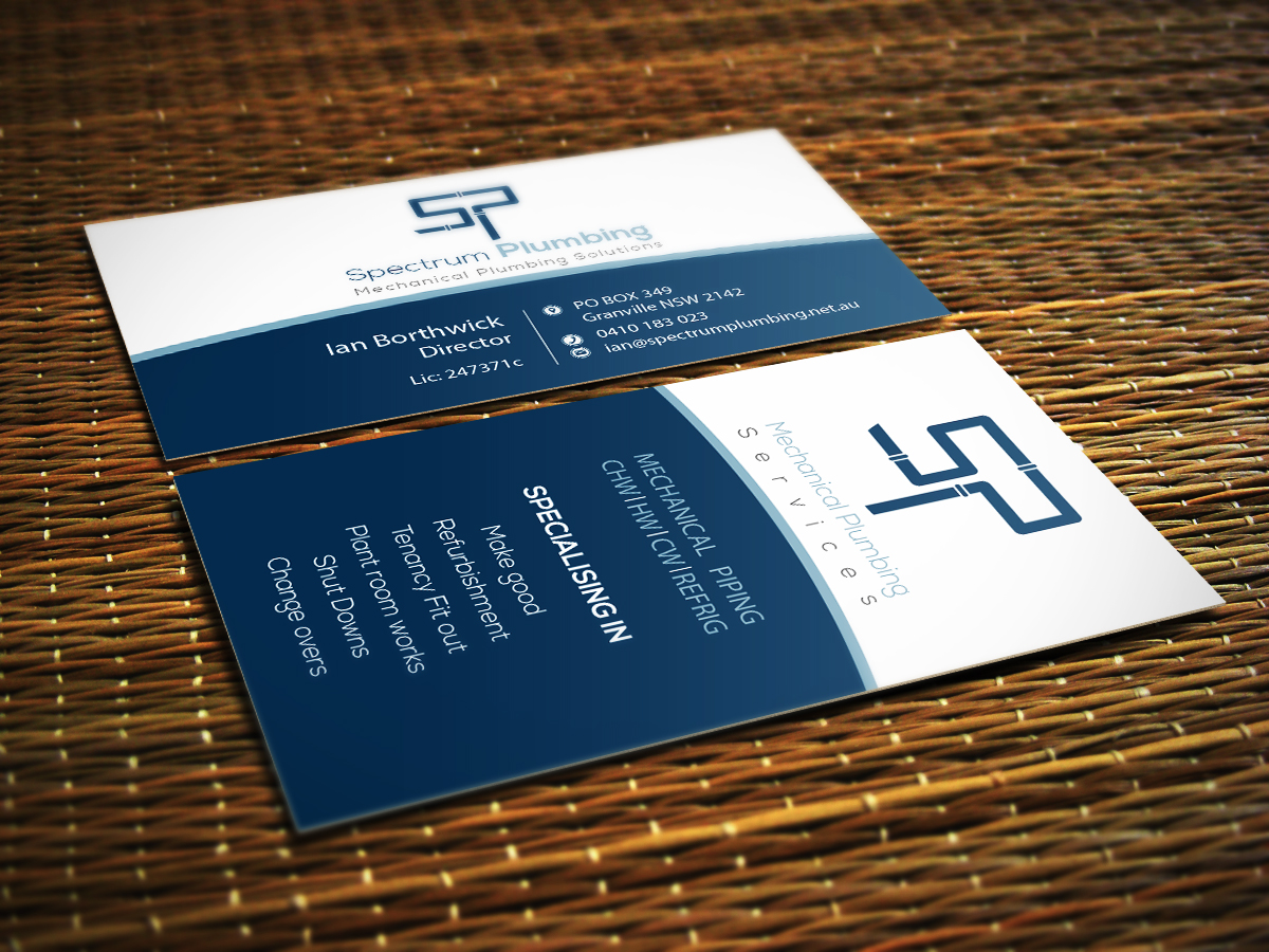 Business Card Design by Aaaron for Spectrum Plumbing | Design #17957305
