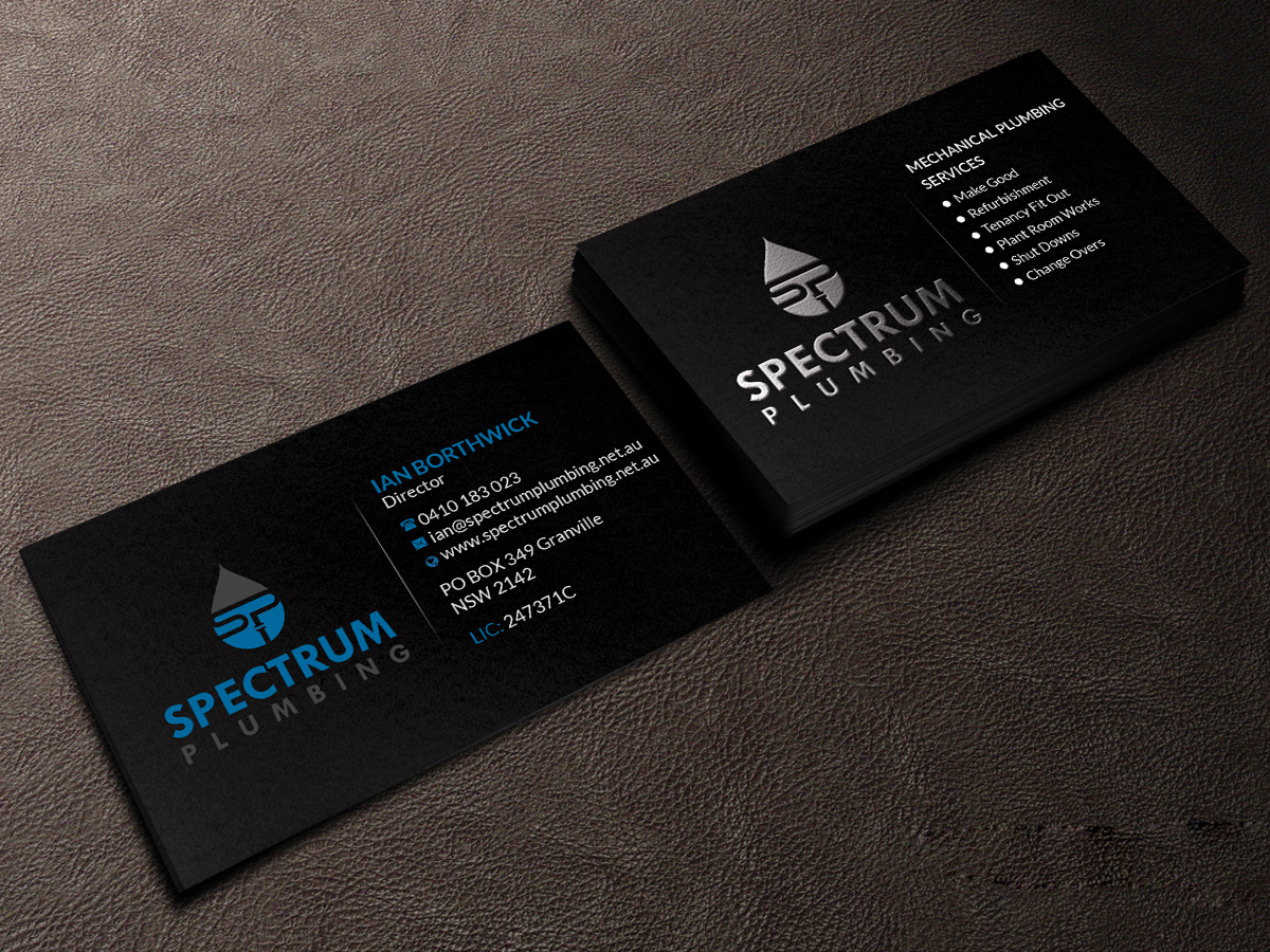 Business Card Design by Creations Box 2015 for Spectrum Plumbing | Design #17962686