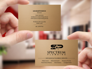 Diseño de Tarjeta de Presentación por Creations Box 2015 para Spectrum Plumbing | Diseño: #17962690