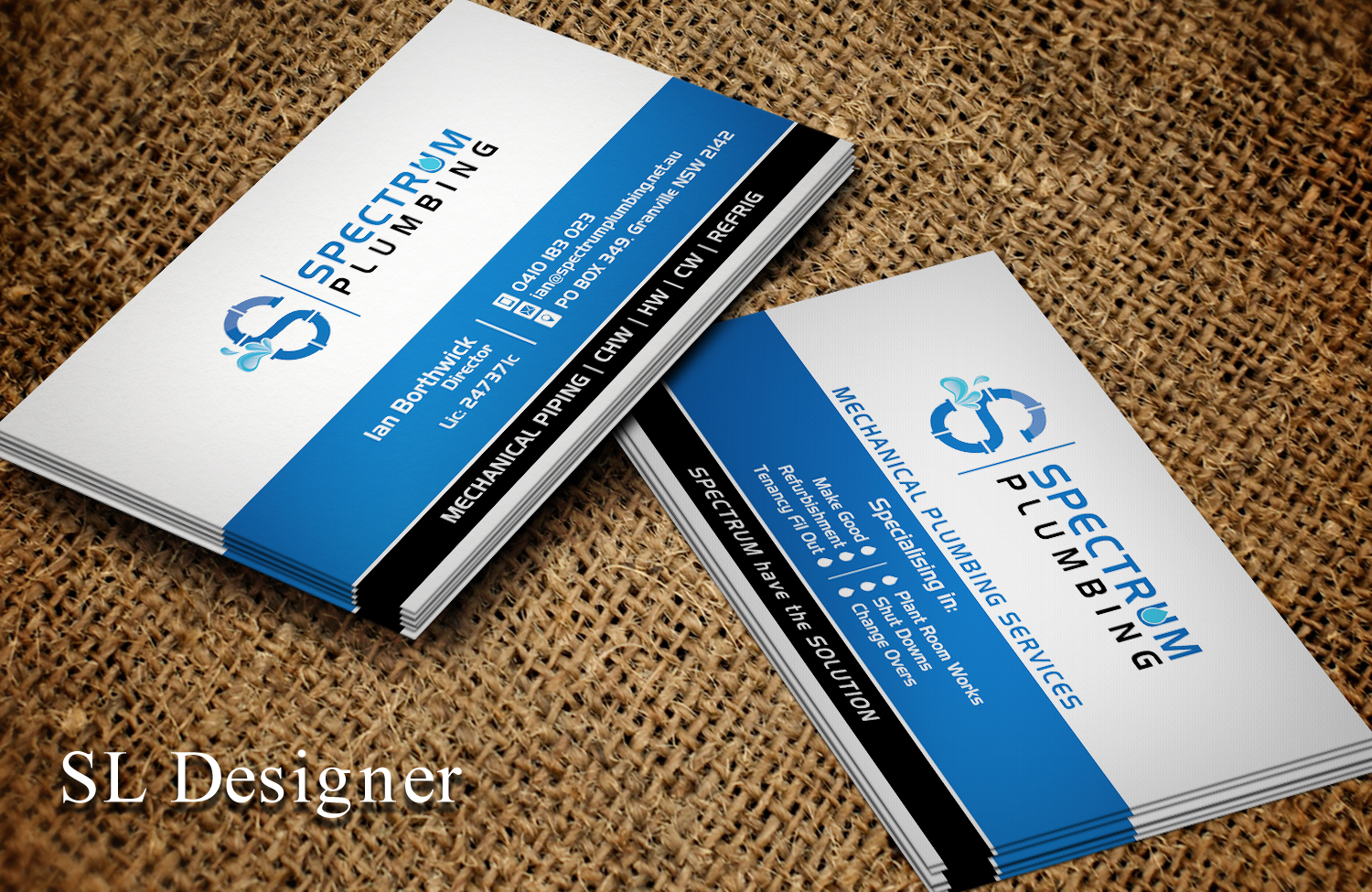 Visitenkarten-Design von SL Designer für Spectrum Plumbing | Design #17909005