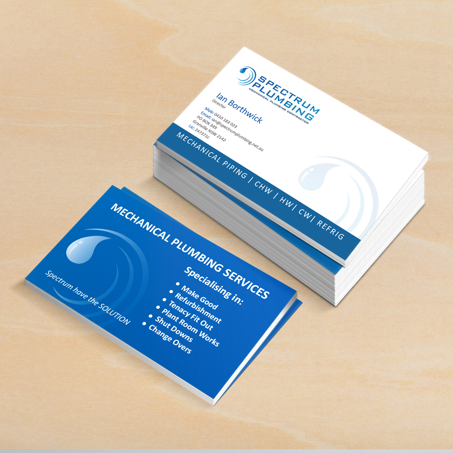 Professional Serious Plumbing Business Card Design For Spectrum Business Card Design By Creative Jiniya For Spectrum Plumbing 17947490