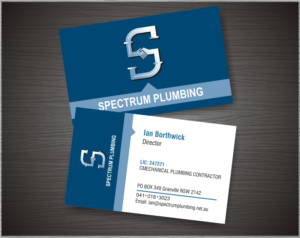 Diseño de Tarjeta de Presentación por atifamin24 para Spectrum Plumbing | Diseño: #17981365