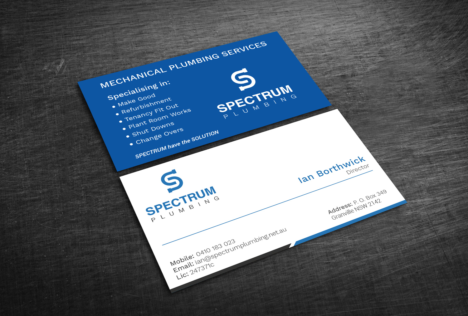 Business Card Design by Graphic Flame for Spectrum Plumbing | Design #17905009