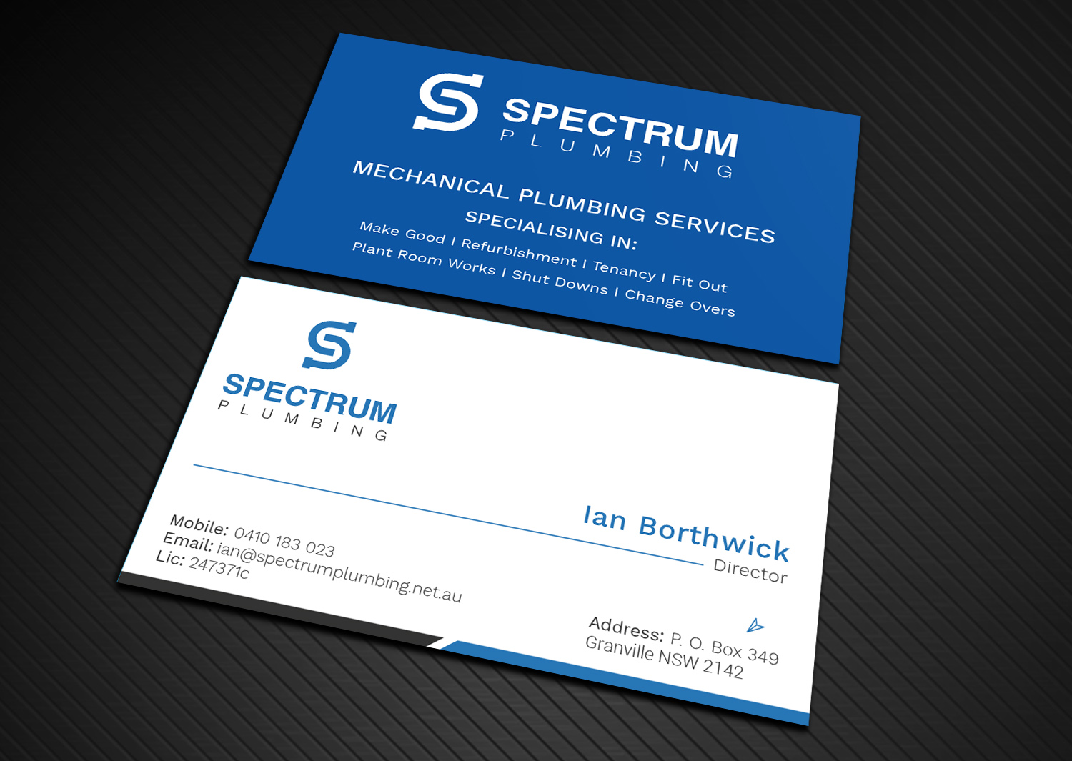 Business Card Design by Graphic Flame for Spectrum Plumbing | Design #17905010