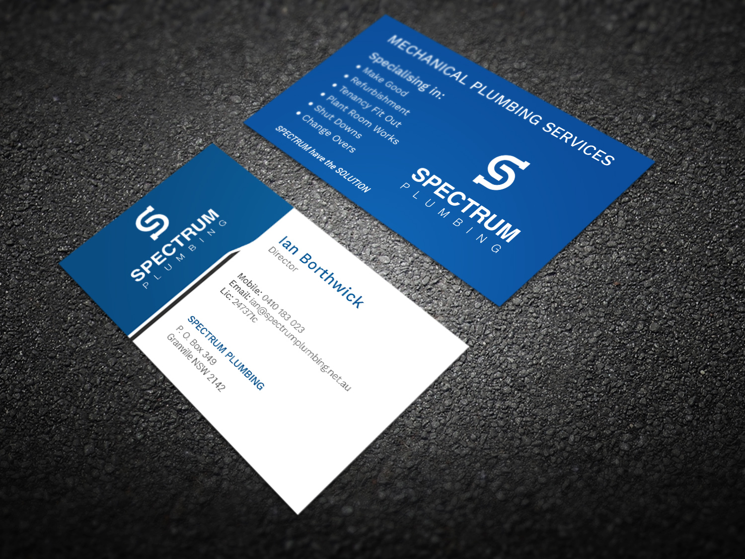 Business Card Design by Graphic Flame for Spectrum Plumbing | Design #17905011