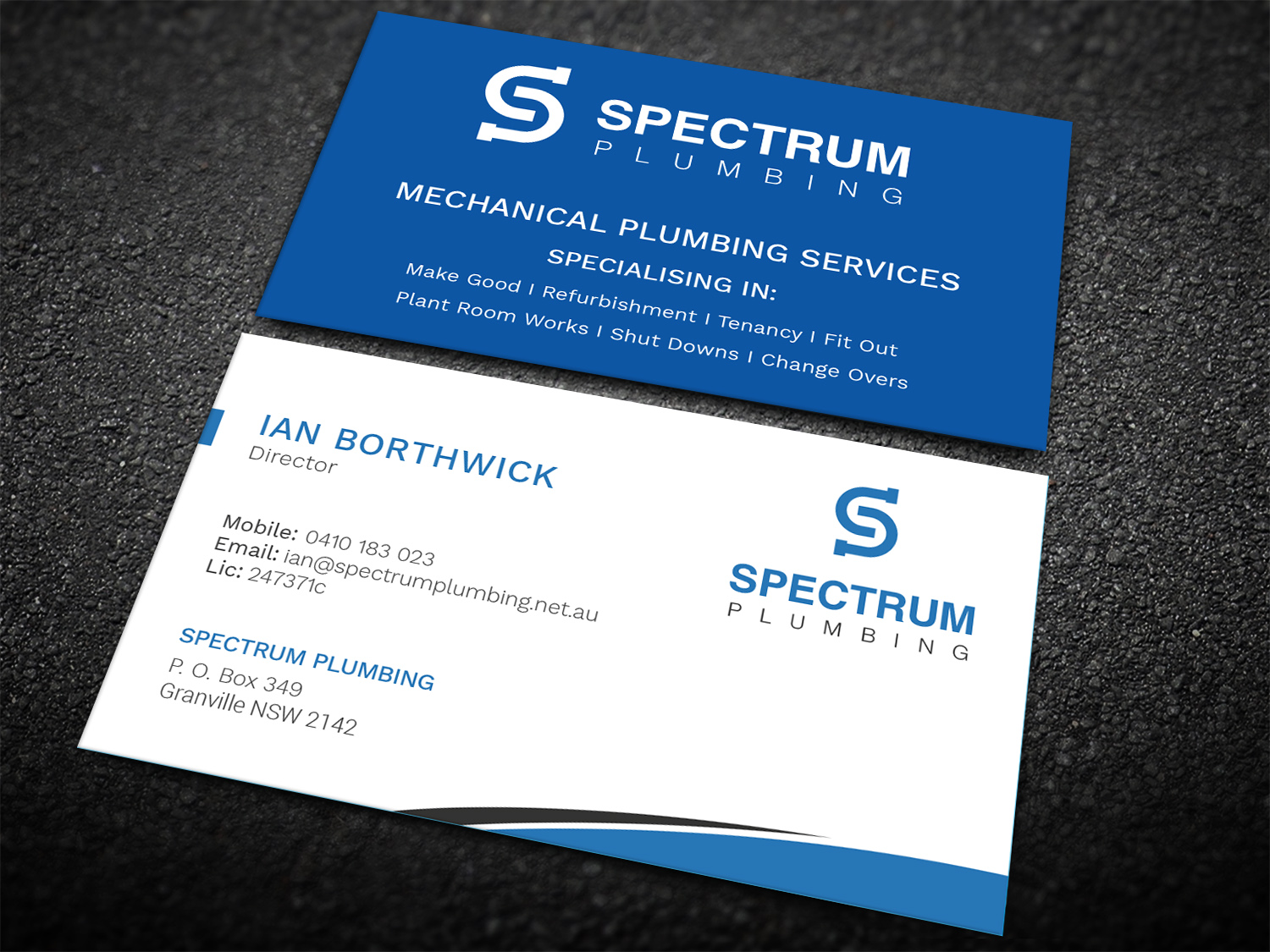 Business Card Design by Graphic Flame for Spectrum Plumbing | Design #17905027