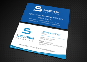 Diseño de Tarjeta de Presentación por Graphic Flame para Spectrum Plumbing | Diseño: #17905046