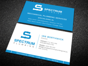 Business Card Design by Graphic Flame for Spectrum Plumbing | Design: #17905050