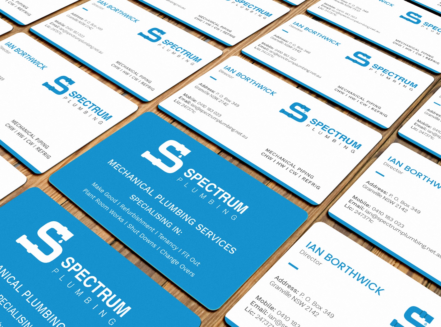 Business Card Design by Graphic Flame for Spectrum Plumbing | Design #17914527