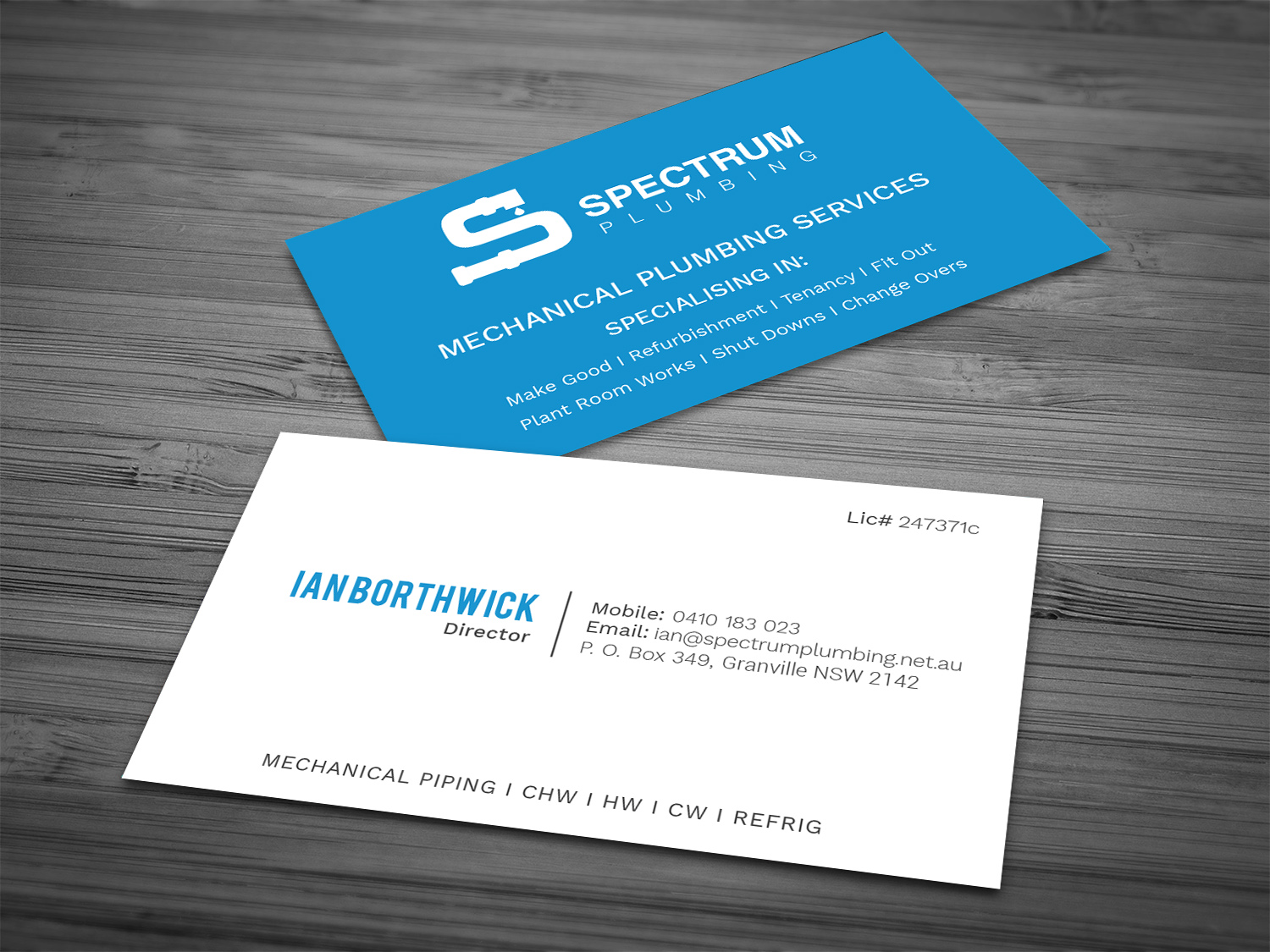 Business Card Design by Graphic Flame for Spectrum Plumbing | Design #17914535