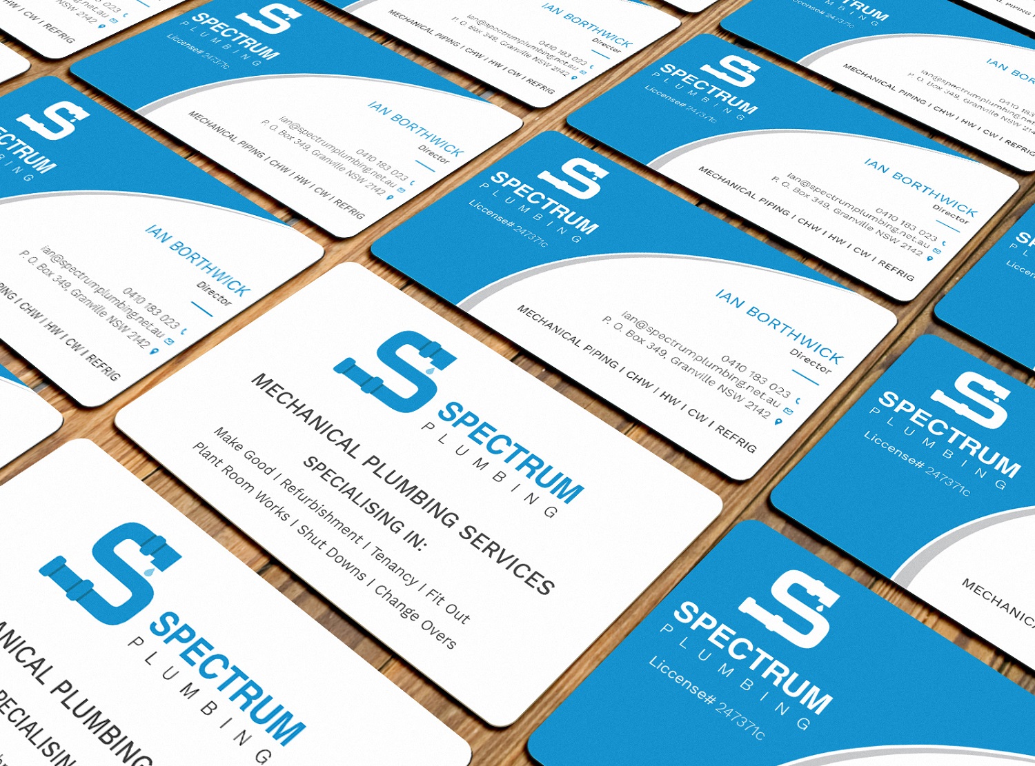 Business Card Design by Graphic Flame for Spectrum Plumbing | Design #17914540