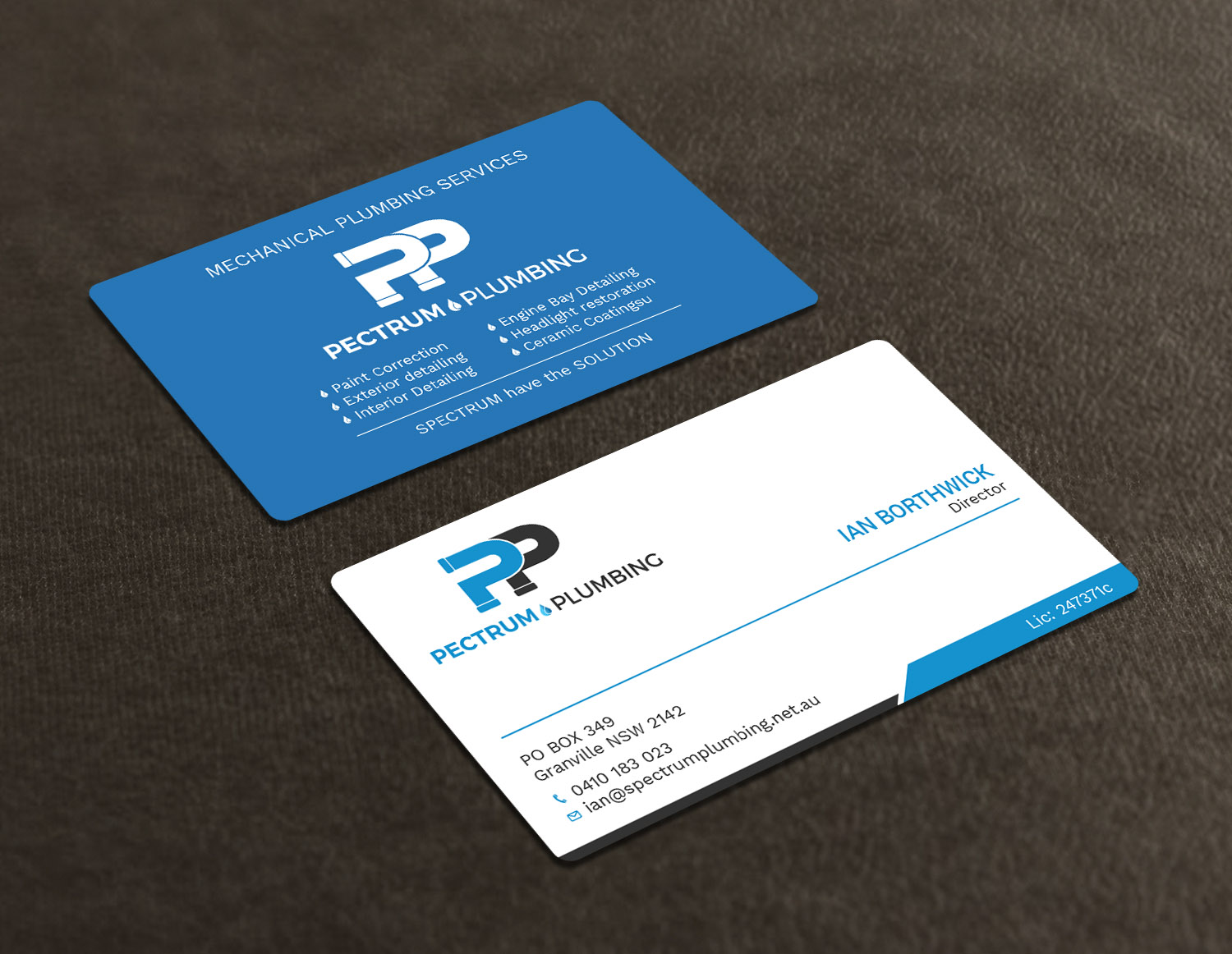 Business Card Design by Tripti Ranjan Gain for Spectrum Plumbing | Design #18038305