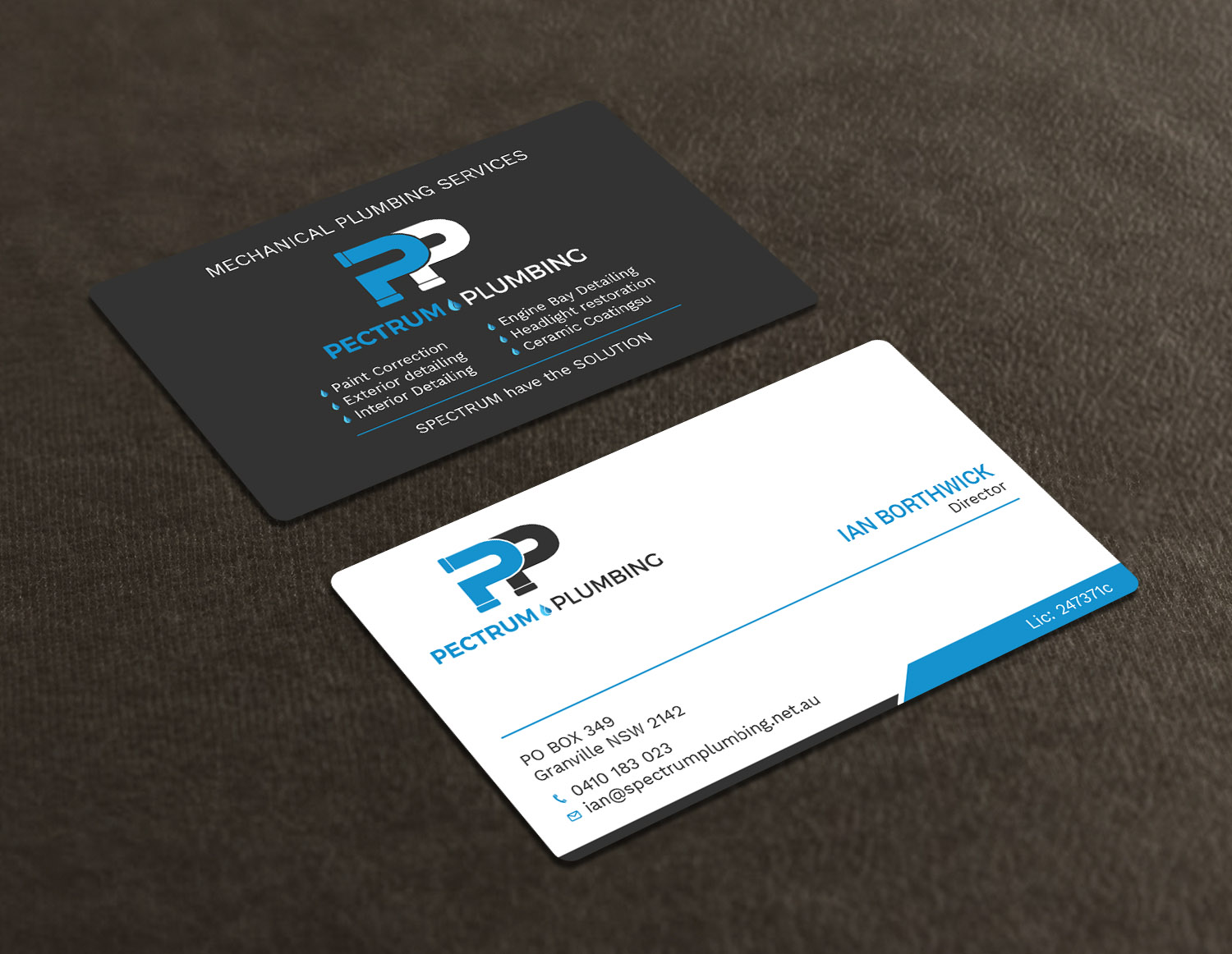 Visitenkarten-Design von Tripti Ranjan Gain für Spectrum Plumbing | Design #18038306