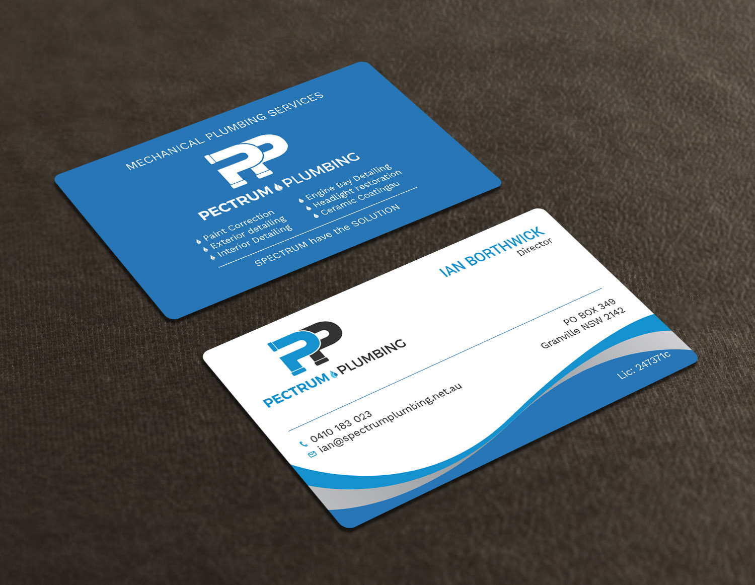 Business Card Design by Tripti Ranjan Gain for Spectrum Plumbing | Design #18038314