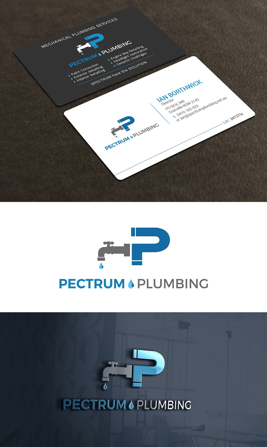 Business Card Design by Tripti Ranjan Gain for Spectrum Plumbing | Design #18038332