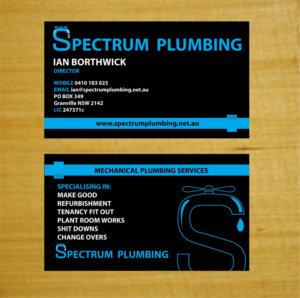 Spectrum Plumbing | Business Card Design by 75-R-P-Z