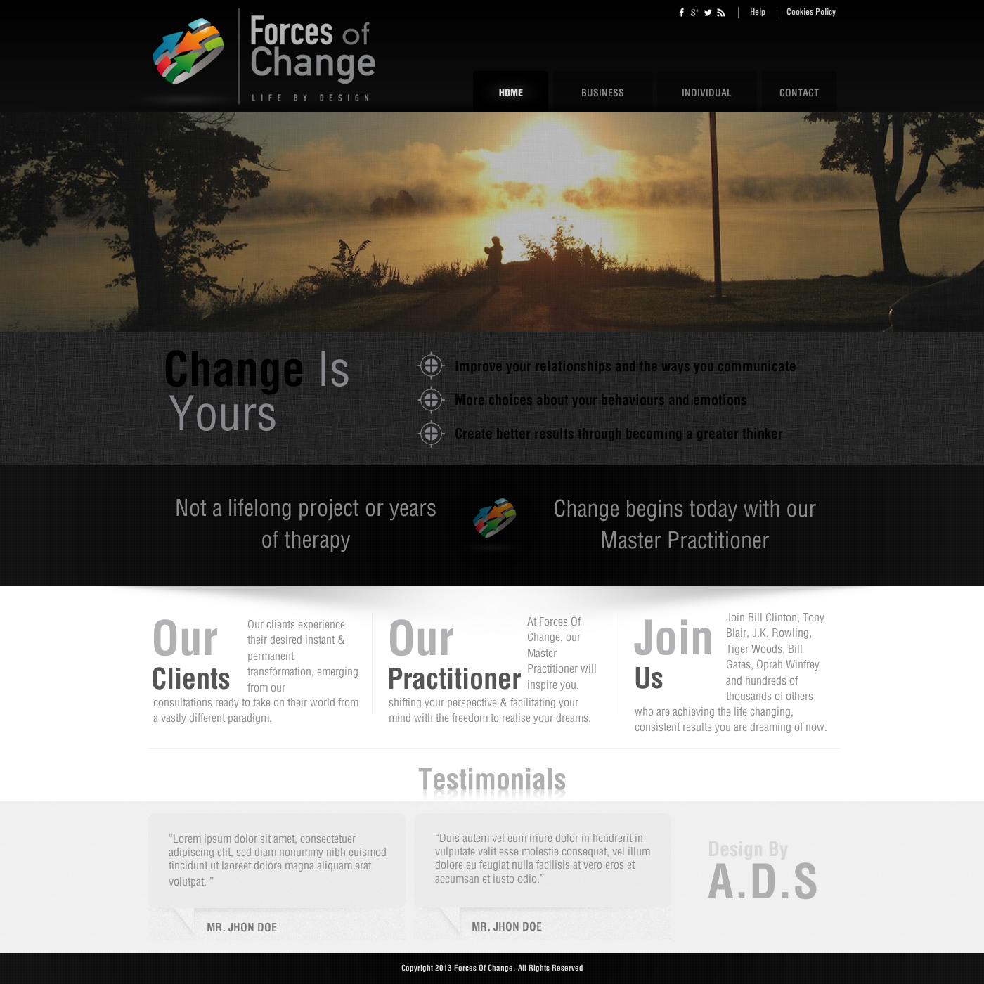 Web Design by A.D.S for Forces Of Change | Design #2808148