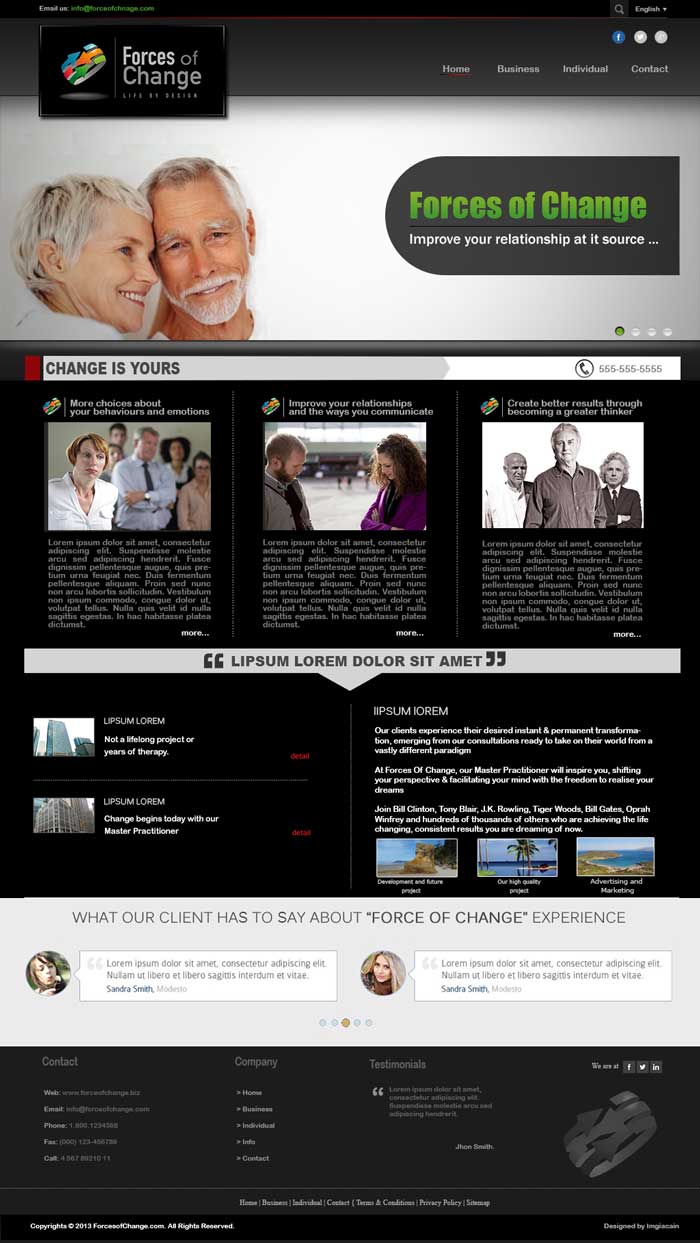 Web Design by Imagiacian for Forces Of Change | Design #2786452