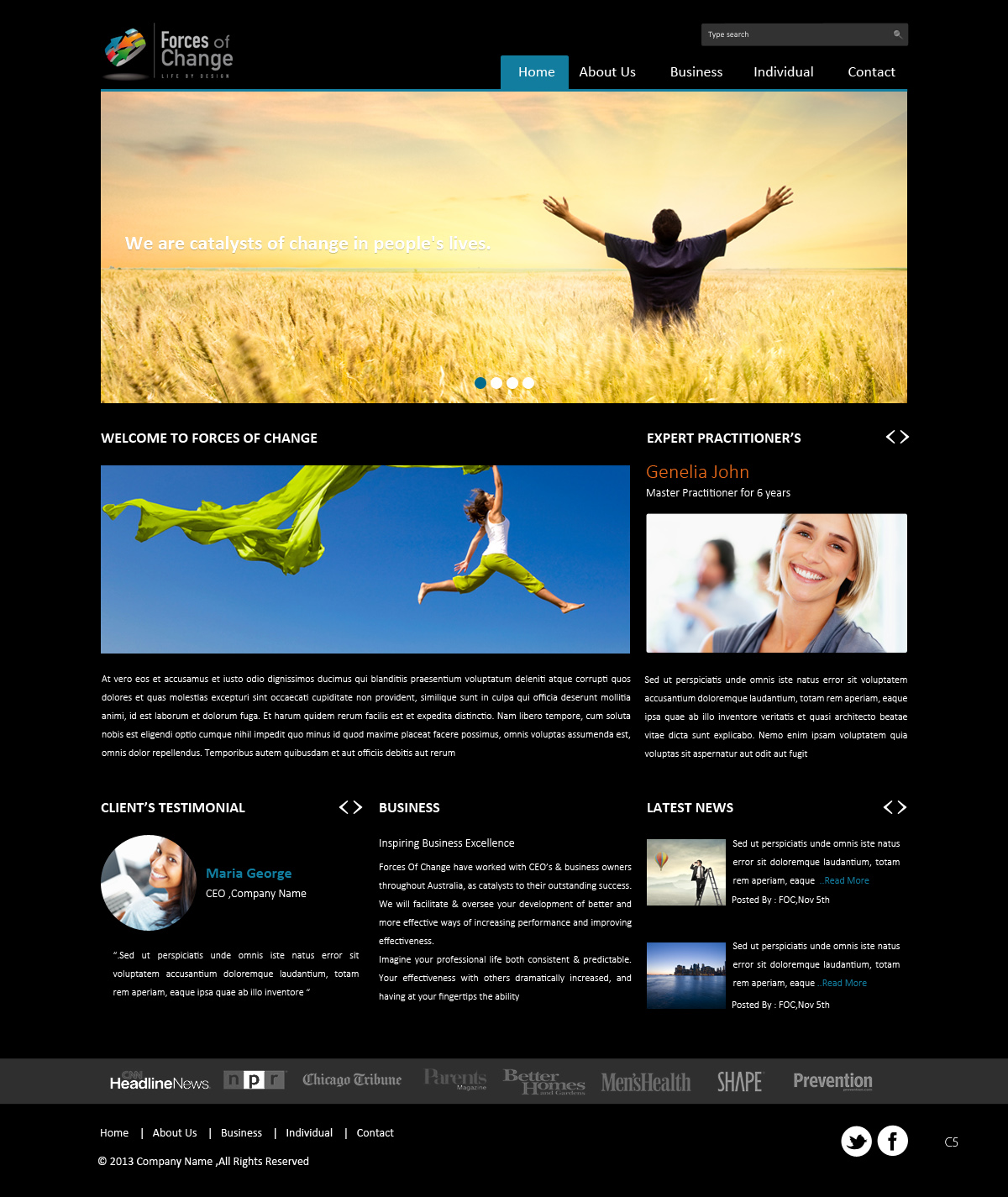 Web Design by pb for Forces Of Change | Design #2770284