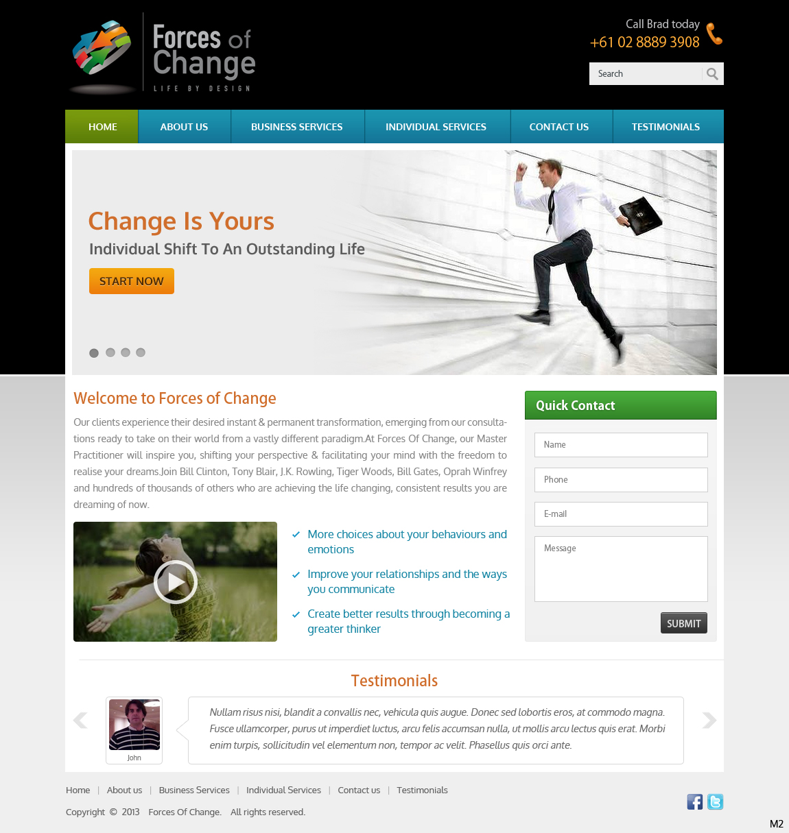 Web Design by pb for Forces Of Change | Design #2770328