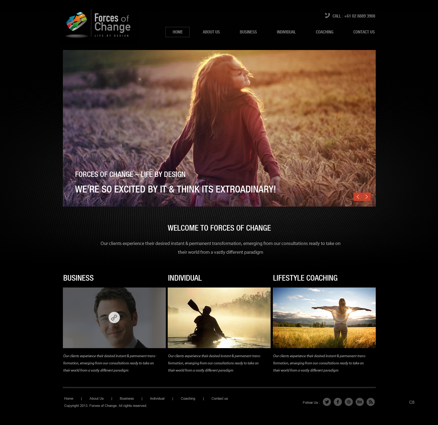 Web Design by pb for Forces Of Change | Design #2810868