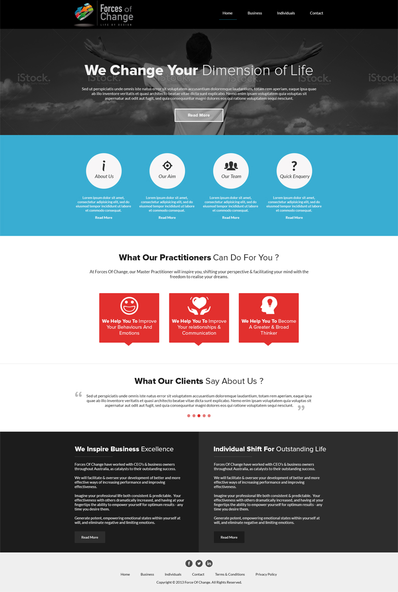 Diseño Web por ESolz Technologies para Forces Of Change | Diseño #2773935