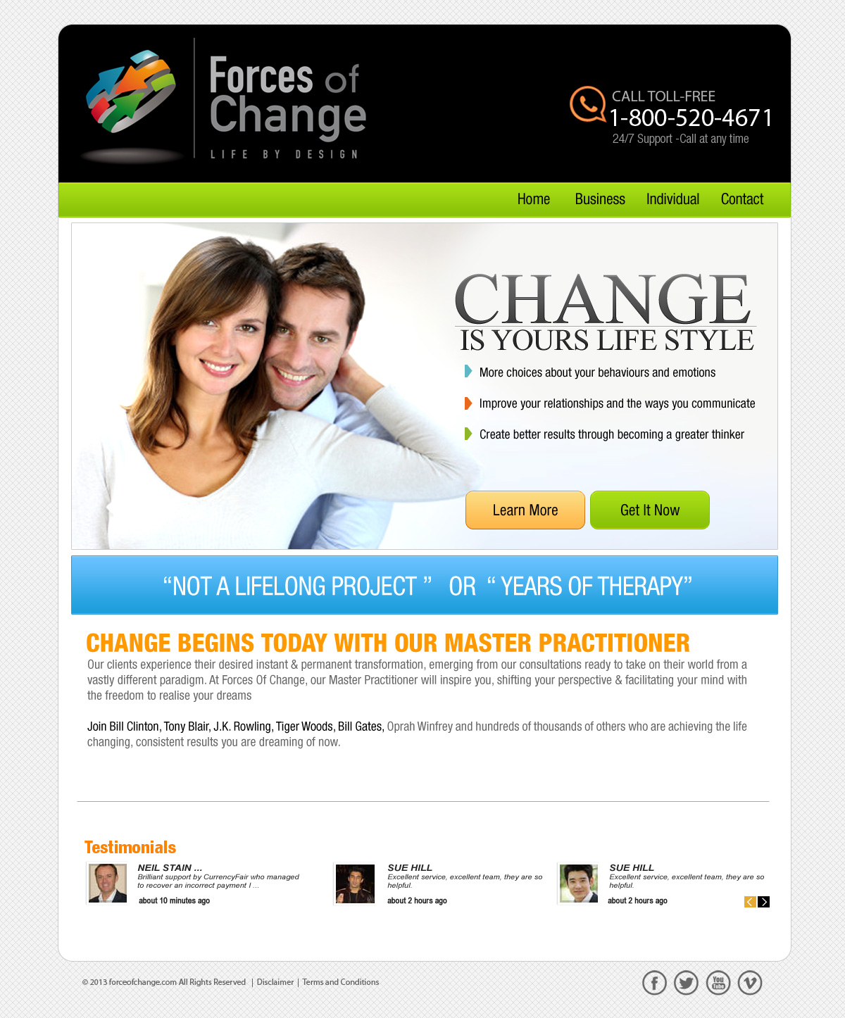 Web Design by sathiyamurthy for Forces Of Change | Design #2808300