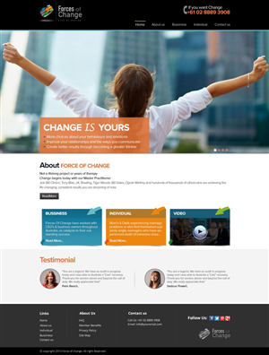 Web Design by TechWise for Forces Of Change | Design #2788406