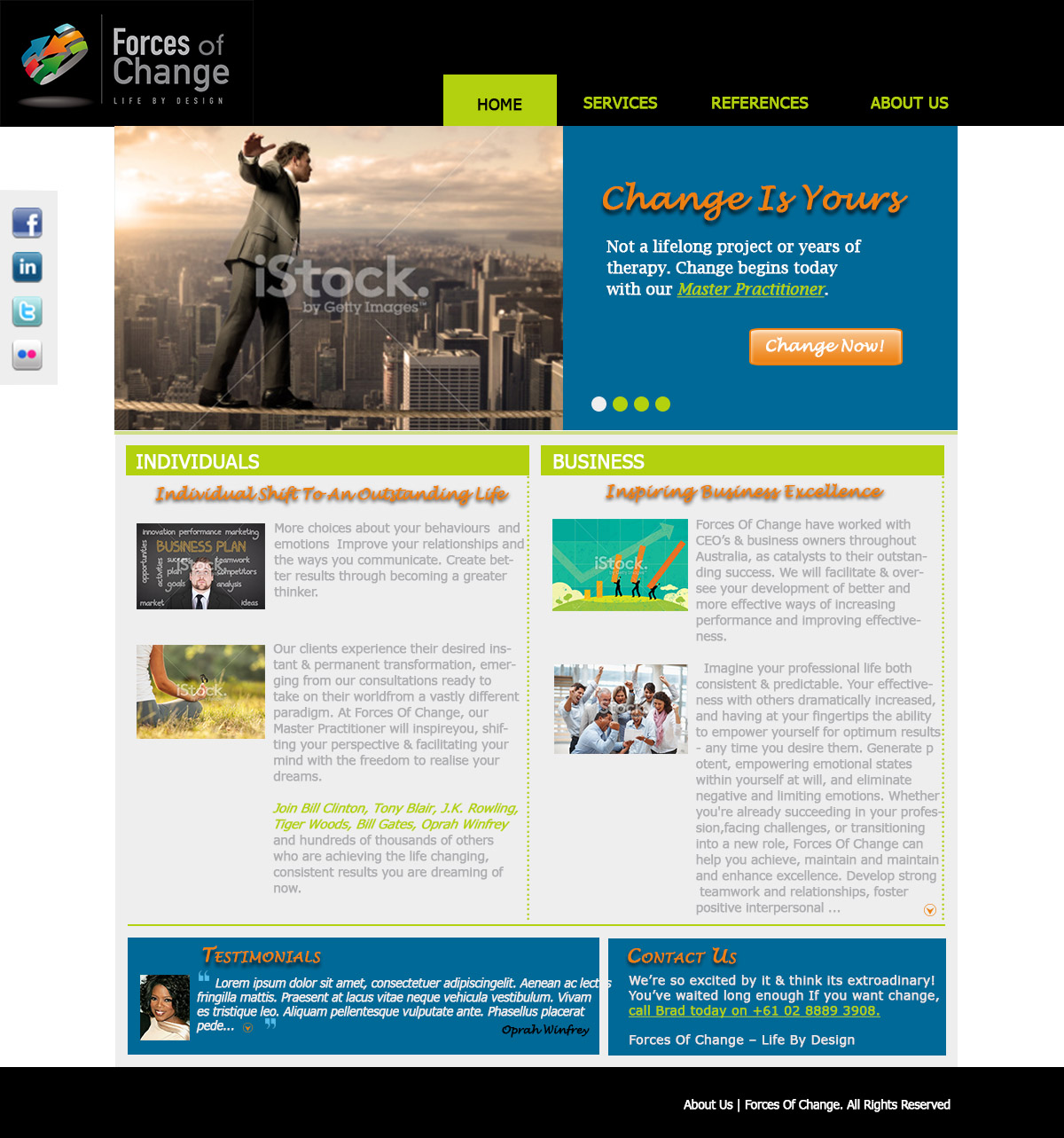Web Design by elfreez for Forces Of Change | Design #2808673