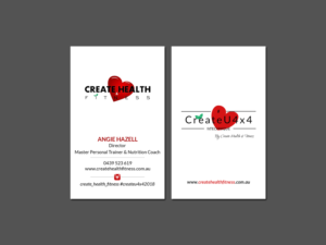 Design de Carte de Visite par Creations Box 2015 pour Create Health & Fitness | Design : #17916674