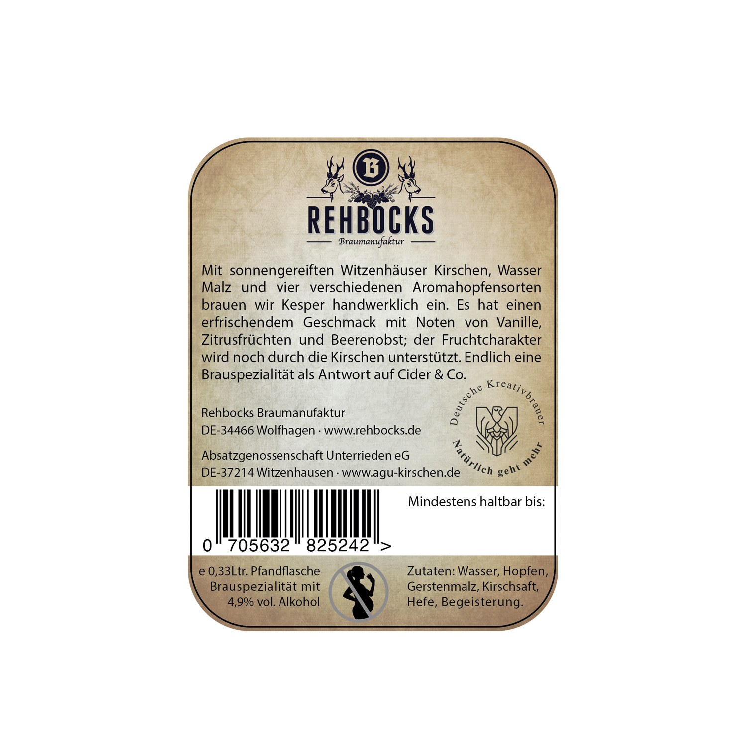 Label Design by deadPixel for Rehbocks Braumanufaktur | Design #18136494