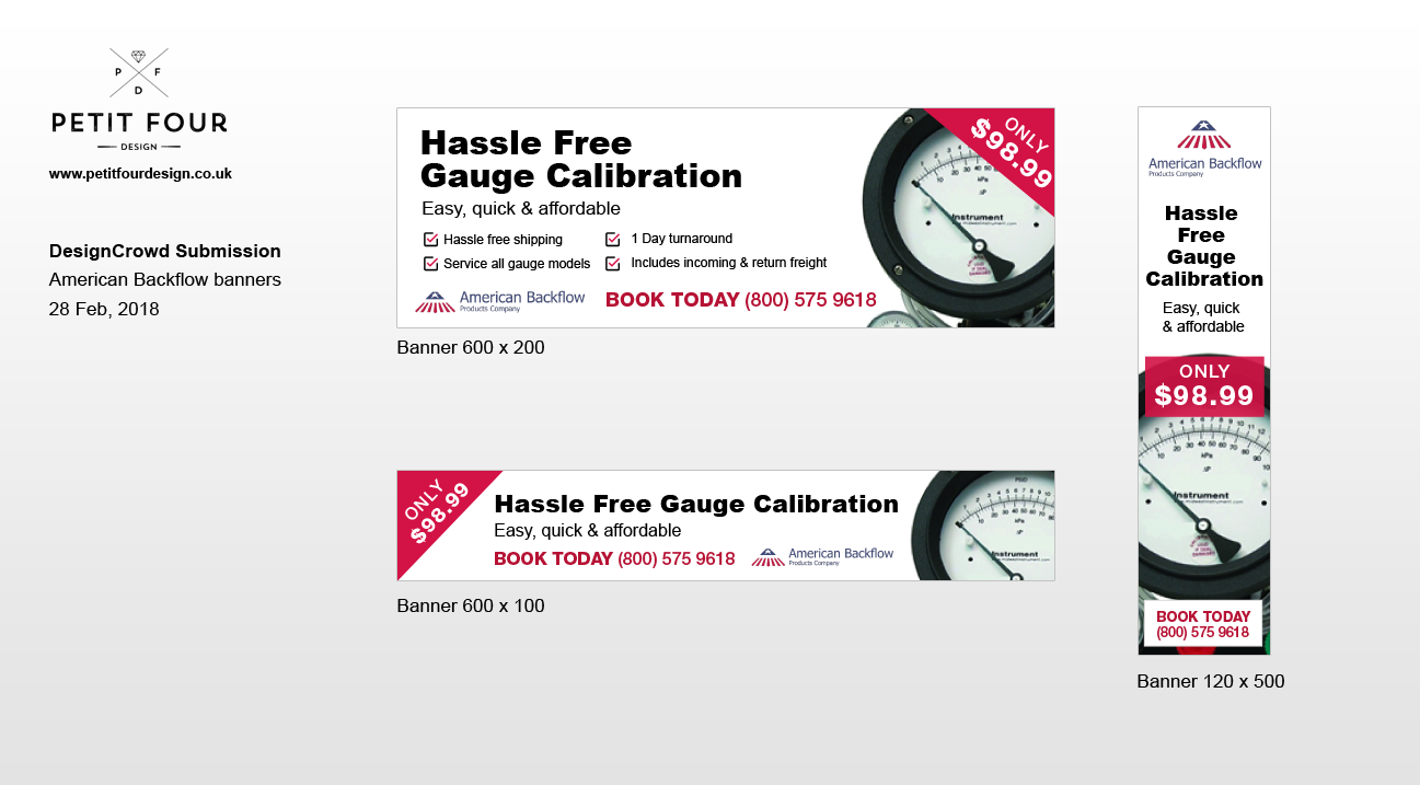 Banner Ad Design by Petit Four Design for American Backflow Products Company | Design #17923185